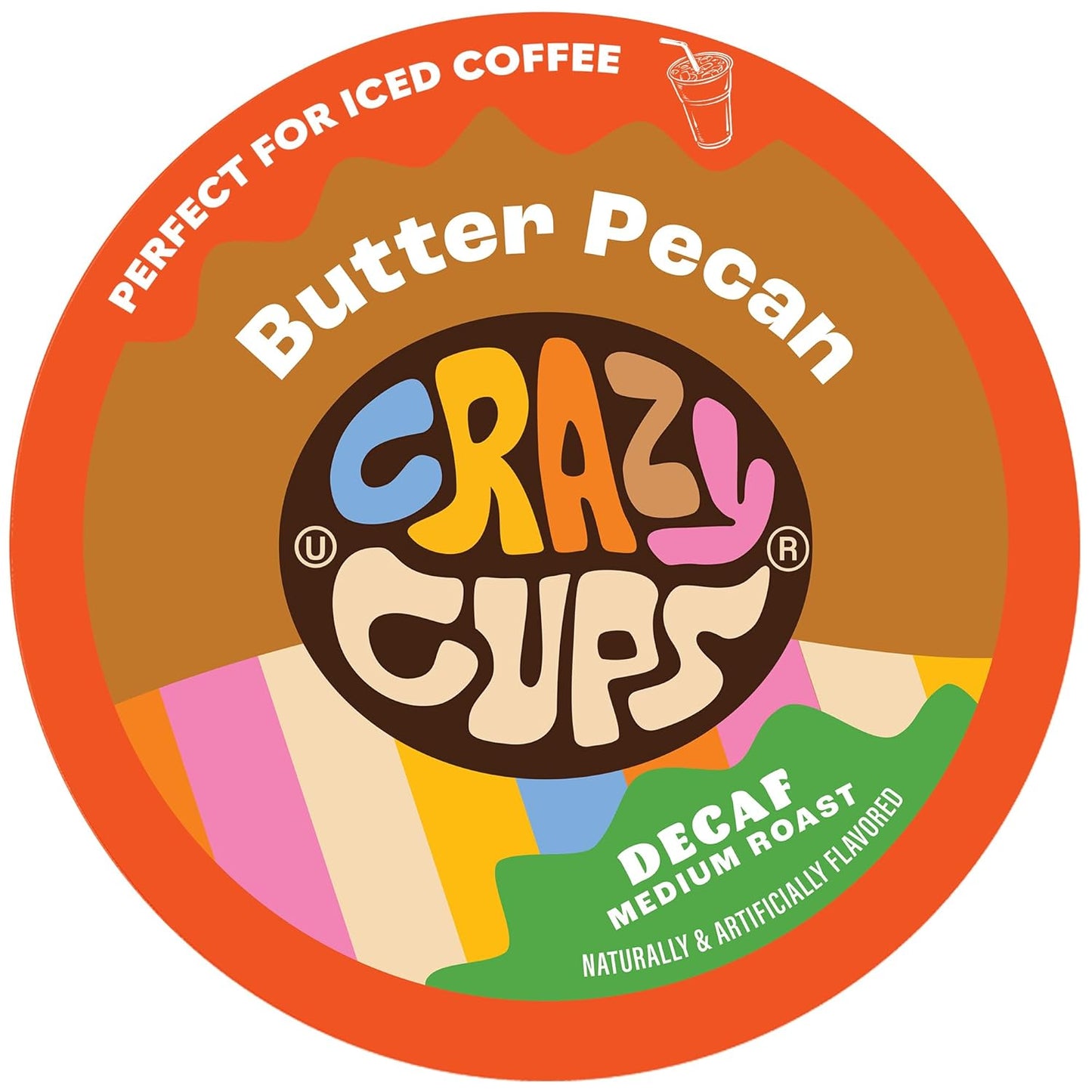 Flavored Decaf Coffee Pods, Decaf Butter Pecan Coffee, Decaf K Cups for Keurig K Cups Machines, Hot or Iced Coffee, Single Serve Decaffeinated Coffee in Recyclable Pods, 22 Count