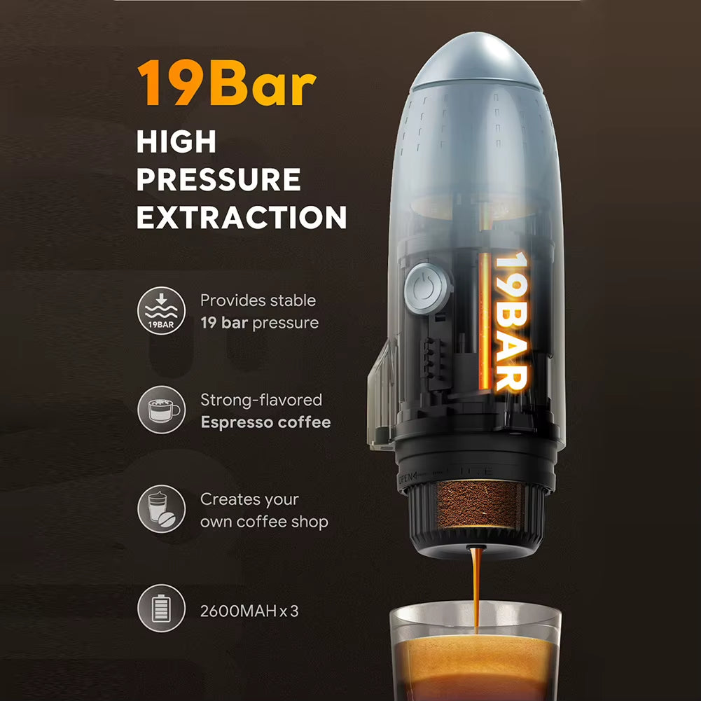 Explore the Future of Coffee with Our Multifunctional 3-In-1 Electric Espresso Maker - Perfect for On-the-Go Brewing!