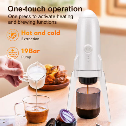 Explore the Future of Coffee with Our Multifunctional 3-In-1 Electric Espresso Maker - Perfect for On-the-Go Brewing!