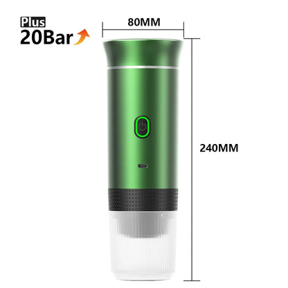 Brew Gourmet Espresso Anywhere: Wireless Portable Coffee Machine for Car & Home - 3-in-1 Travel Maker with 20 Bar Pressure