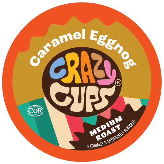 Caramel Eggnog Coffee Pods, Medium Roast, 22 Count for Keurig K-Cup Machines