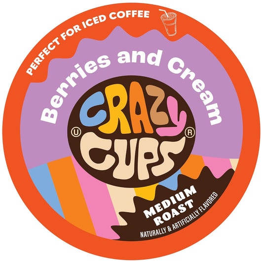 Flavored Coffee Pods, Berries & Cream, Single Serve Keurig K Cups Machines, Hot or Iced & Medium Roast Coffee in Recyclable Pods, 22 Count (Pack of 1)